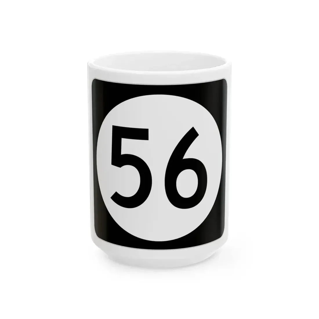 Iowa 56 (Iowa) (Road Sign) White Coffee Mug 15oz - Go Mug Yourself