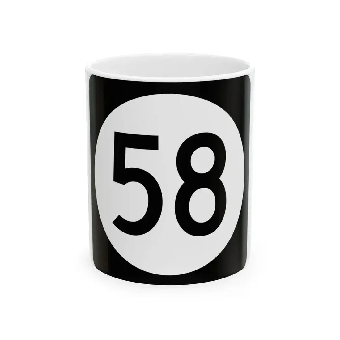 Iowa 58 (Iowa) (Road Sign) White Coffee Mug 11oz - Go Mug Yourself