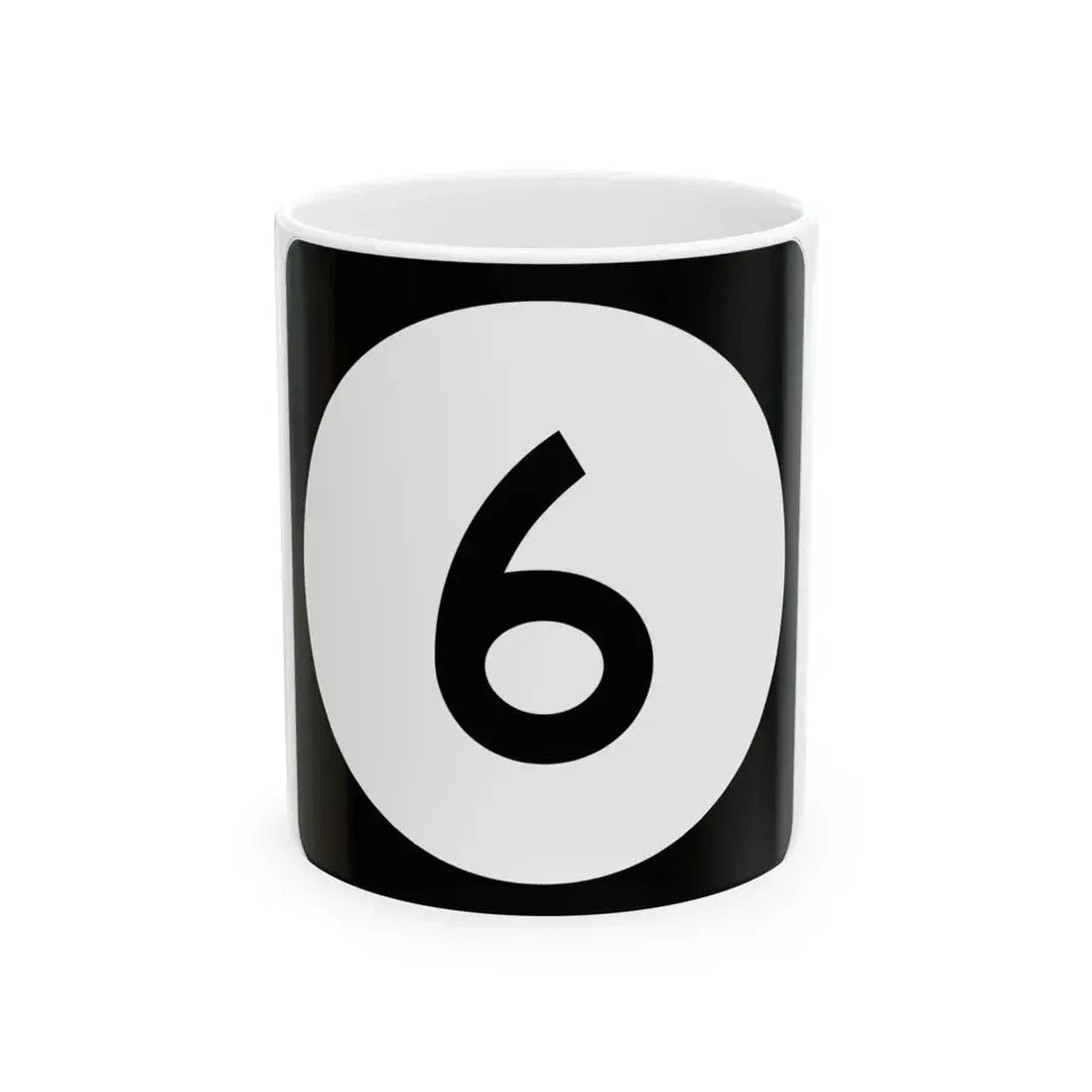Iowa 6 (Iowa) (Road Sign) White Coffee Mug 11oz - Go Mug Yourself