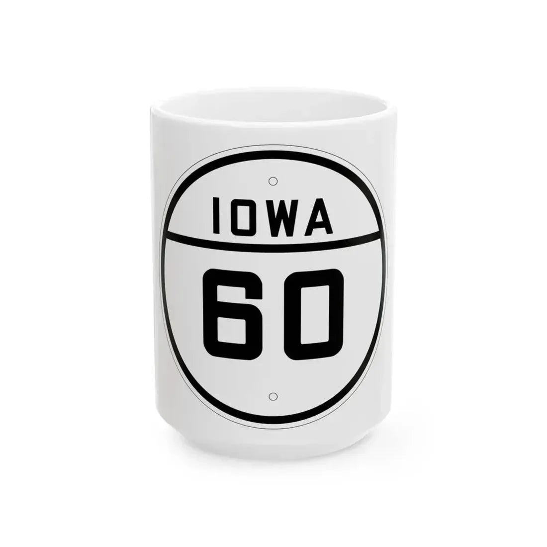 Iowa 60 1926 (Iowa) (Road Sign) White Coffee Mug 15oz - Go Mug Yourself