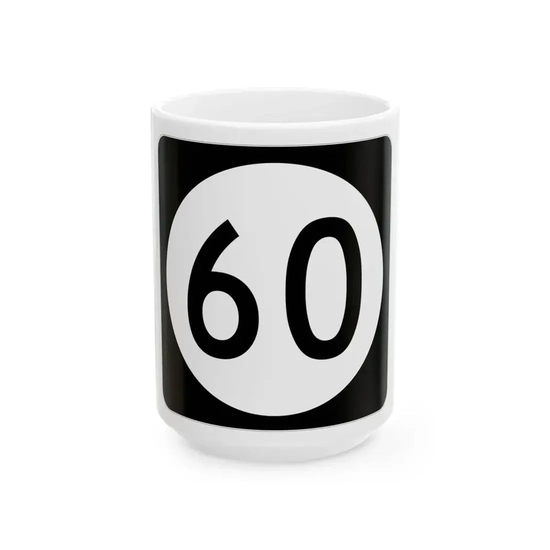 Iowa 60 (Iowa) (Road Sign) White Coffee Mug 15oz - Go Mug Yourself