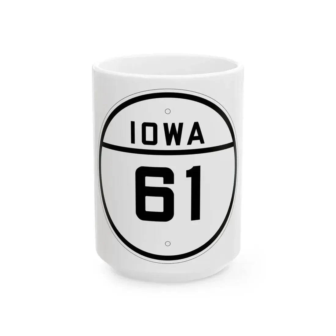 Iowa 61 1926 (Iowa) (Road Sign) White Coffee Mug 15oz - Go Mug Yourself