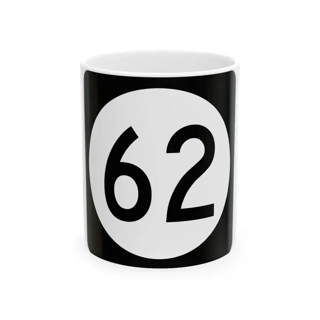 Iowa 62 (Iowa) (Road Sign) White Coffee Mug 11oz - Go Mug Yourself