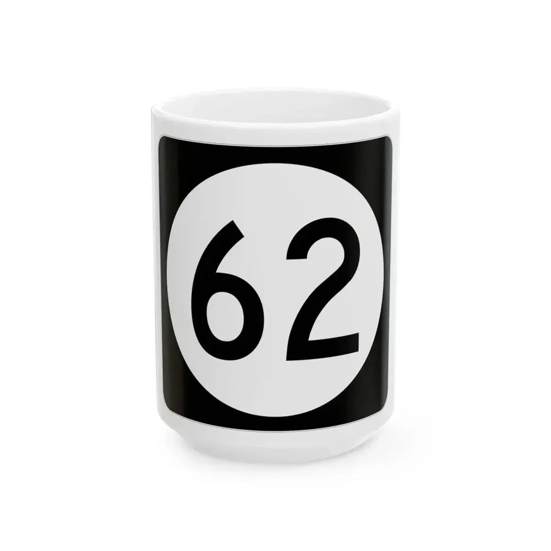Iowa 62 (Iowa) (Road Sign) White Coffee Mug 15oz - Go Mug Yourself
