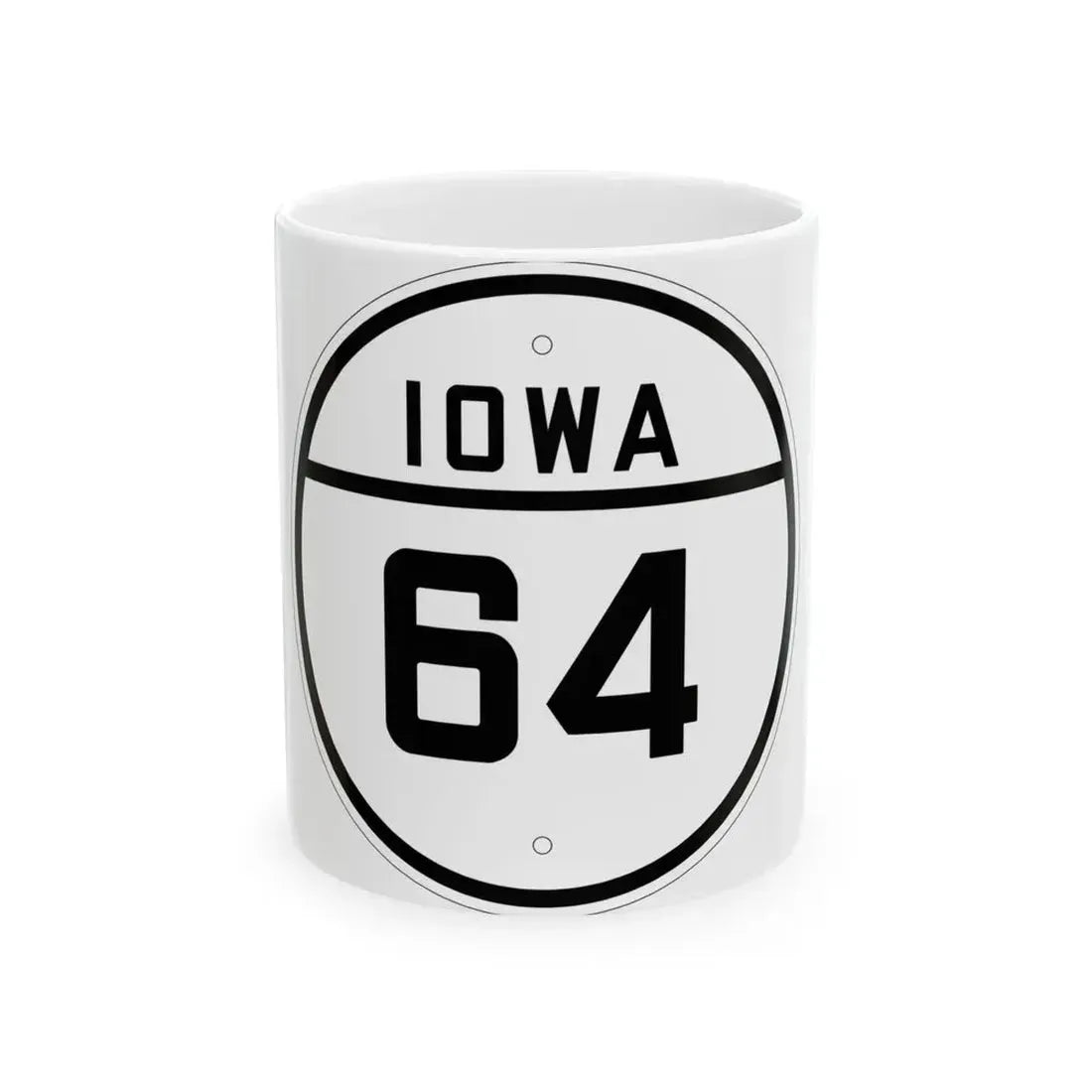 Iowa 64 1926 (Iowa) (Road Sign) White Coffee Mug 11oz - Go Mug Yourself