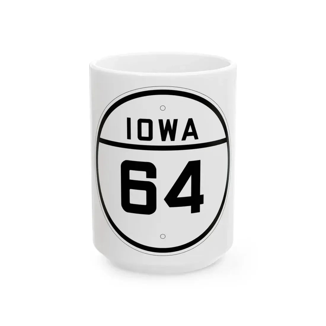 Iowa 64 1926 (Iowa) (Road Sign) White Coffee Mug 15oz - Go Mug Yourself
