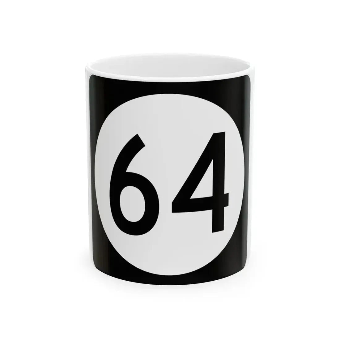 Iowa 64 (Iowa) (Road Sign) White Coffee Mug 11oz - Go Mug Yourself
