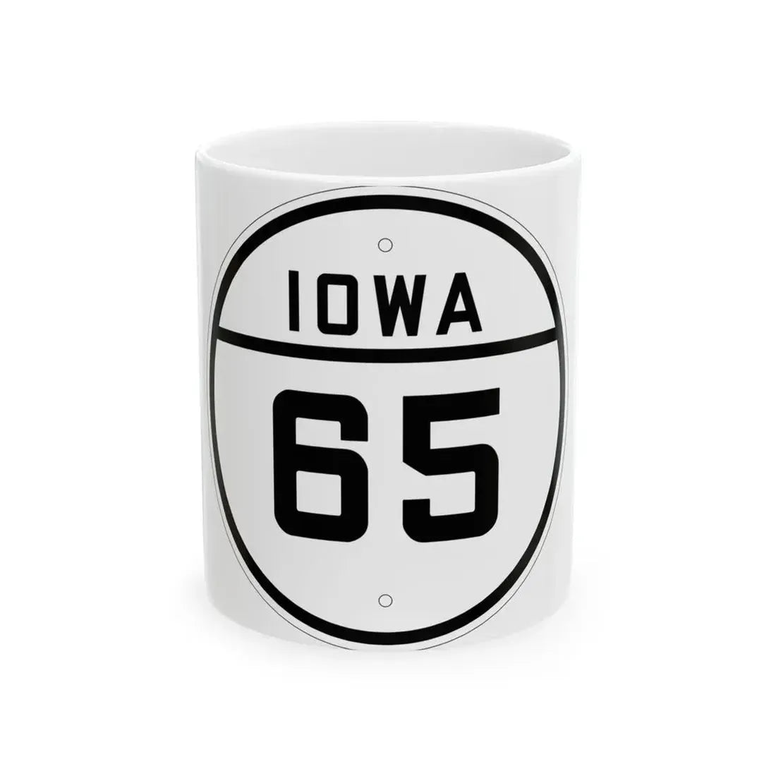 Iowa 65 1926 (Iowa) (Road Sign) White Coffee Mug 11oz - Go Mug Yourself
