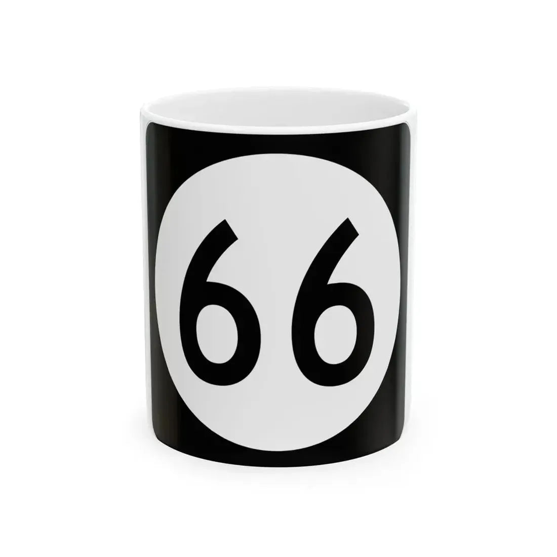 Iowa 66 (Iowa) (Road Sign) White Coffee Mug 11oz - Go Mug Yourself