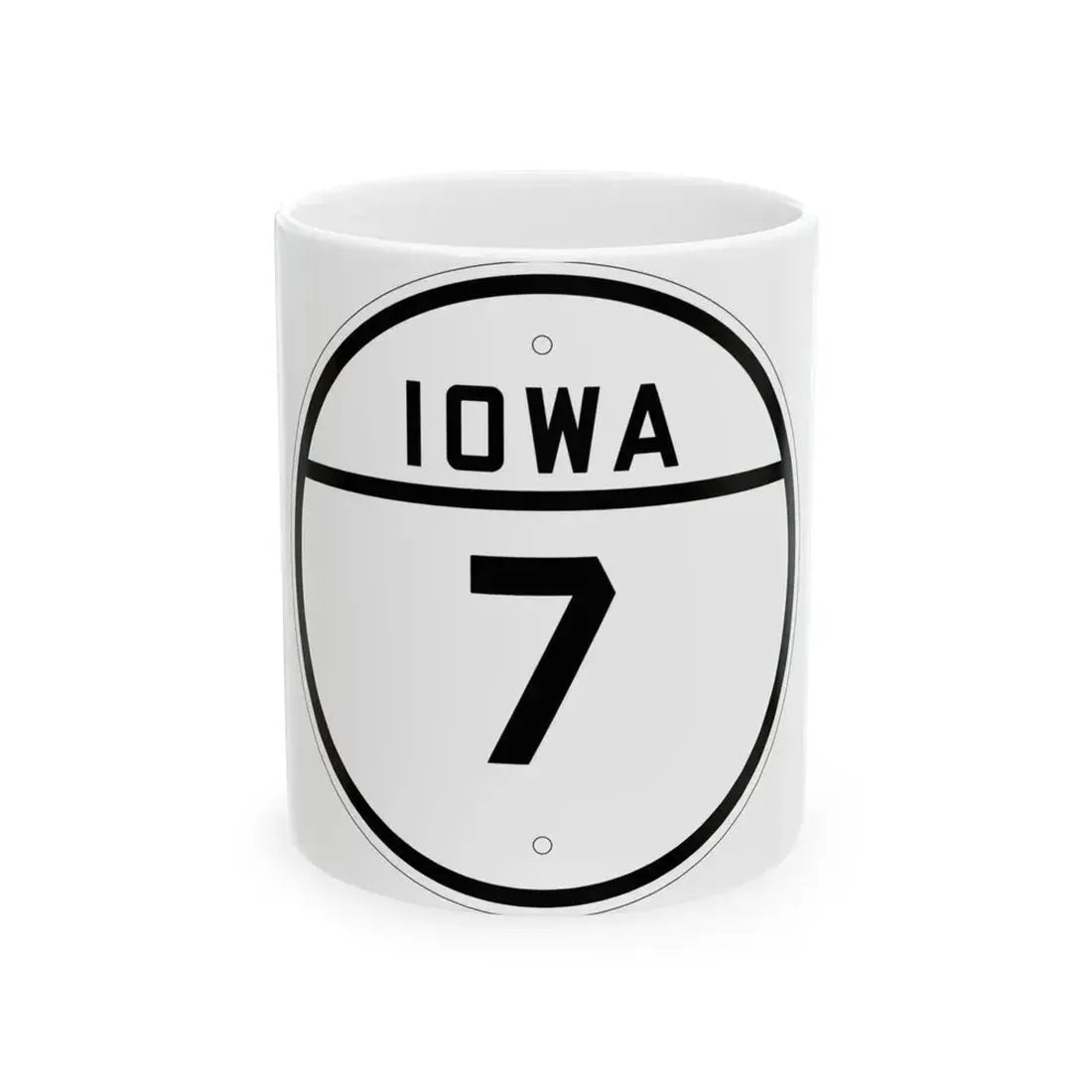 Iowa 7 1926 (Iowa) (Road Sign) White Coffee Mug 11oz - Go Mug Yourself