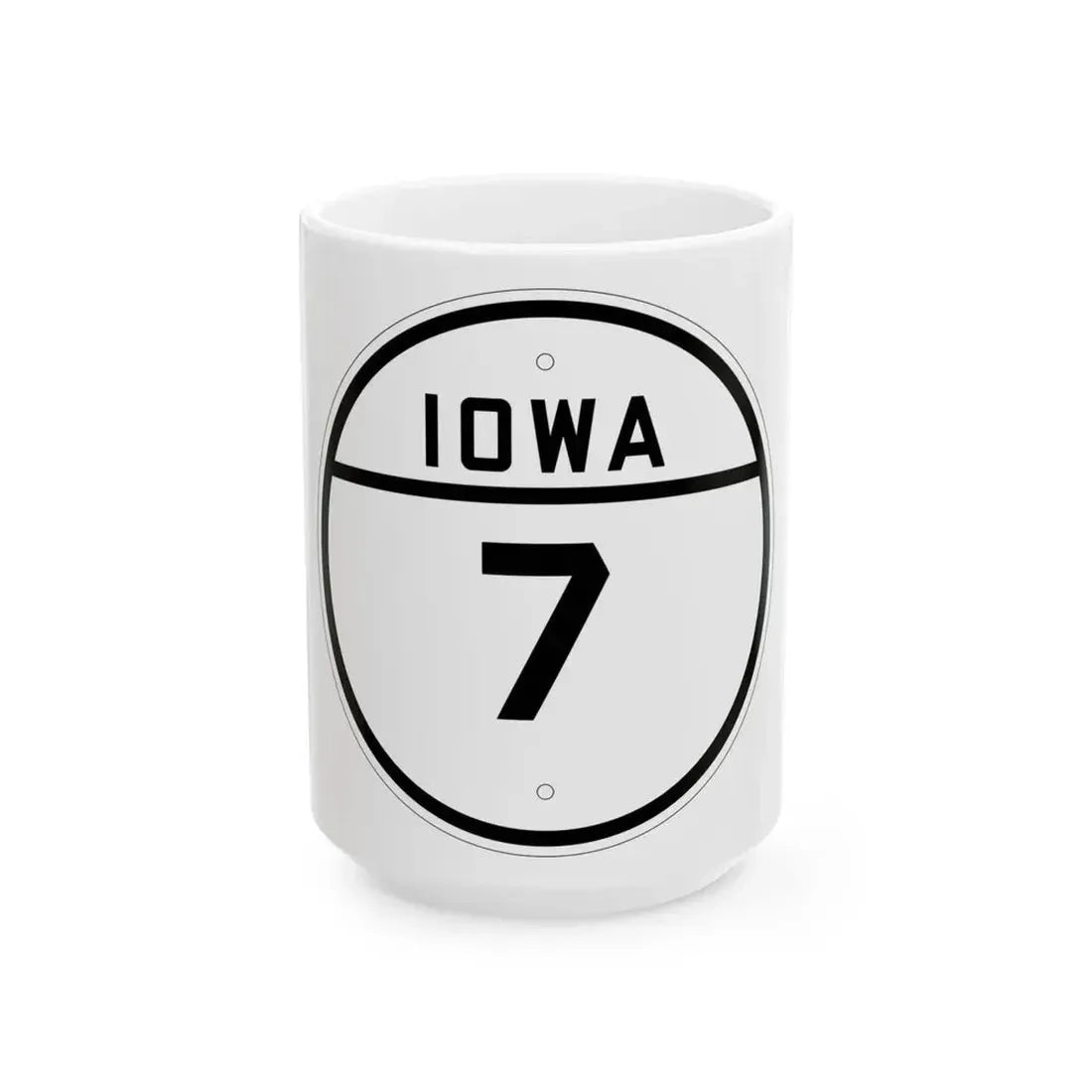 Iowa 7 1926 (Iowa) (Road Sign) White Coffee Mug 15oz - Go Mug Yourself