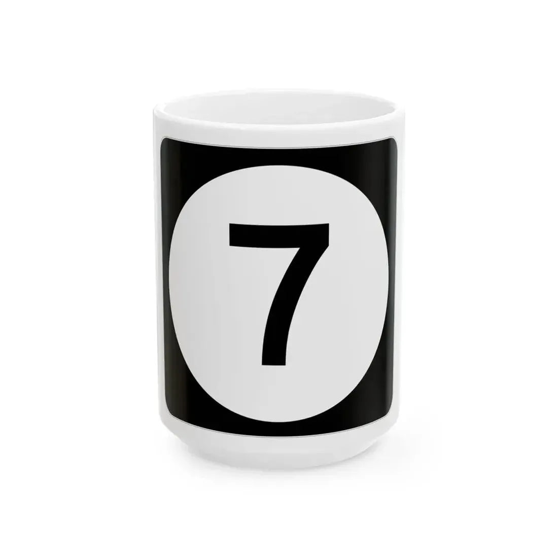 Iowa 7 (Iowa) (Road Sign) White Coffee Mug 15oz - Go Mug Yourself