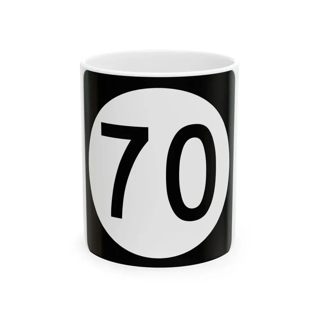 Iowa 70 (Iowa) (Road Sign) White Coffee Mug 11oz - Go Mug Yourself