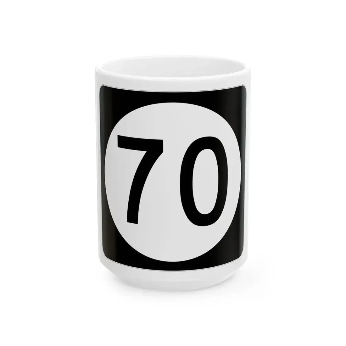 Iowa 70 (Iowa) (Road Sign) White Coffee Mug 15oz - Go Mug Yourself