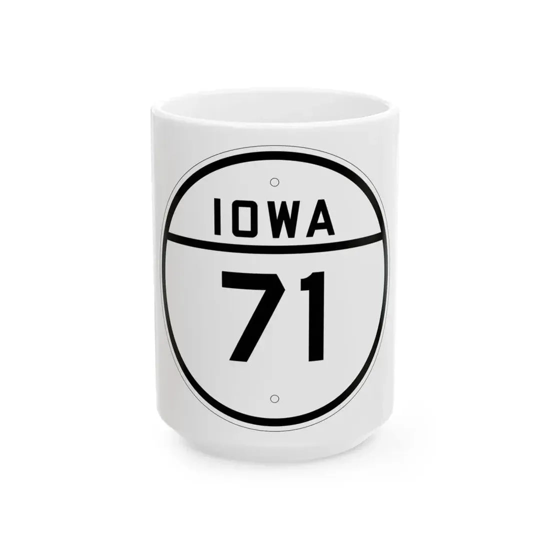 Iowa 71 1926 (Iowa) (Road Sign) White Coffee Mug 15oz - Go Mug Yourself