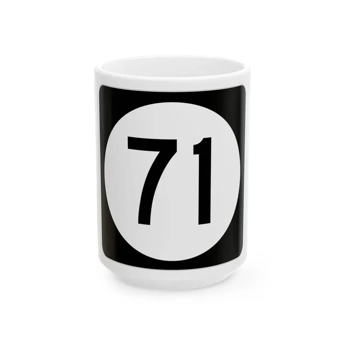 Iowa 71 (Iowa) (Road Sign) White Coffee Mug 15oz - Go Mug Yourself