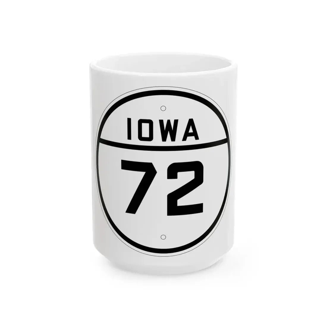 Iowa 72 1926 (Iowa) (Road Sign) White Coffee Mug 15oz - Go Mug Yourself