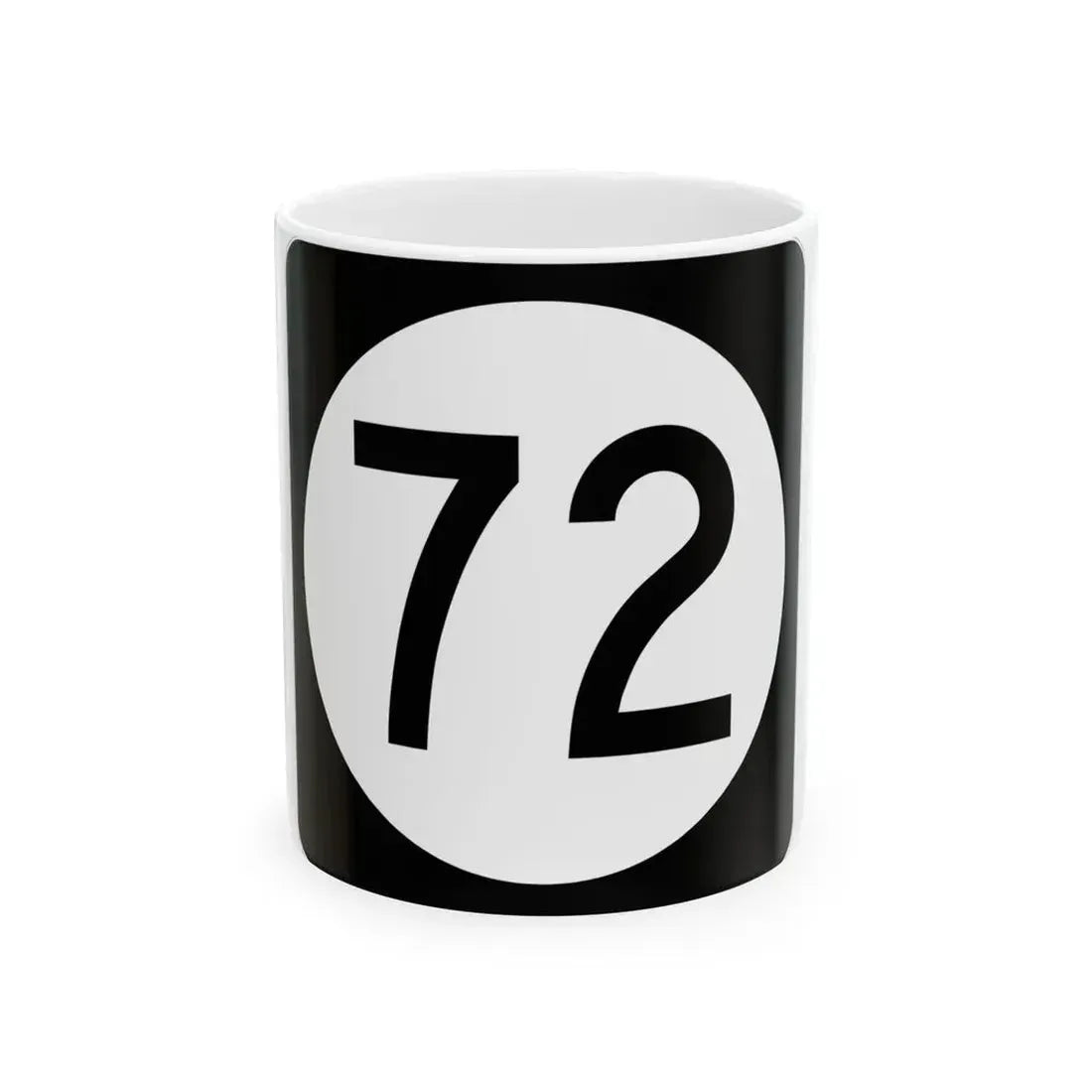 Iowa 72 (Iowa) (Road Sign) White Coffee Mug 11oz - Go Mug Yourself