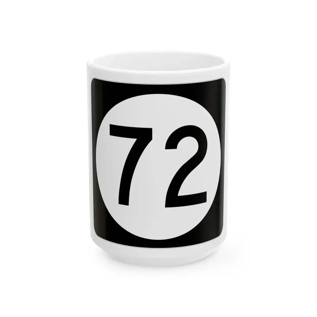 Iowa 72 (Iowa) (Road Sign) White Coffee Mug 15oz - Go Mug Yourself