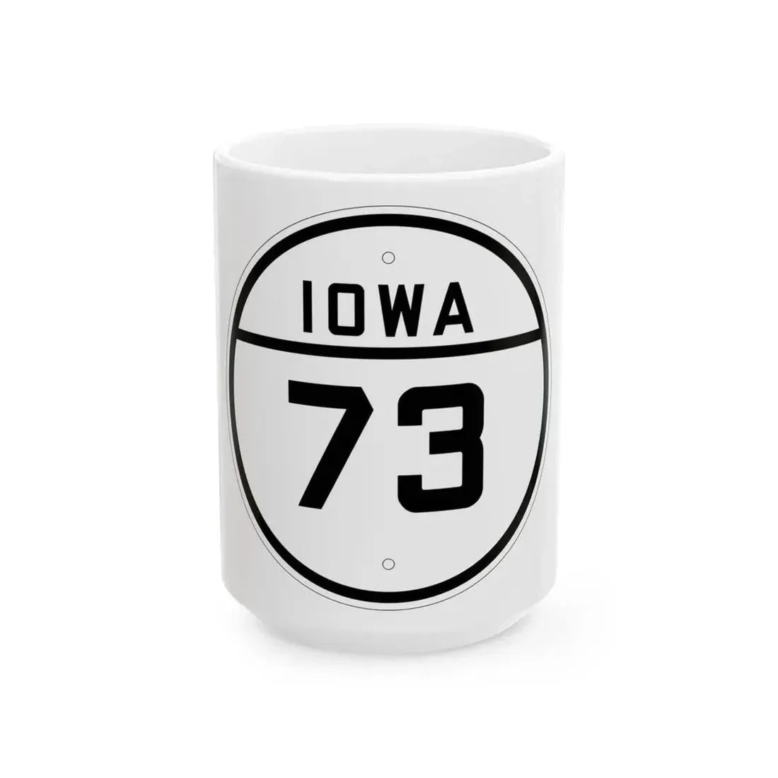 Iowa 73 1926 (Iowa) (Road Sign) White Coffee Mug 15oz - Go Mug Yourself