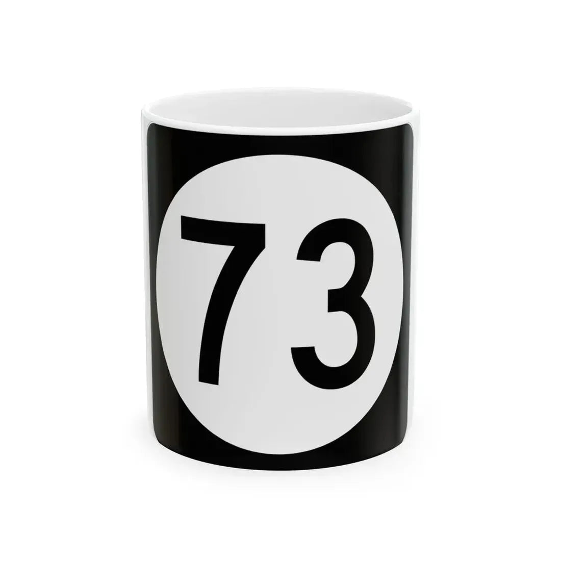 Iowa 73 (Iowa) (Road Sign) White Coffee Mug 11oz - Go Mug Yourself