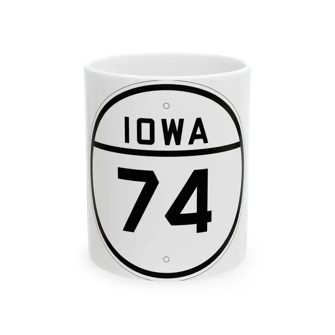 Iowa 74 1926 (Iowa) (Road Sign) White Coffee Mug 11oz - Go Mug Yourself
