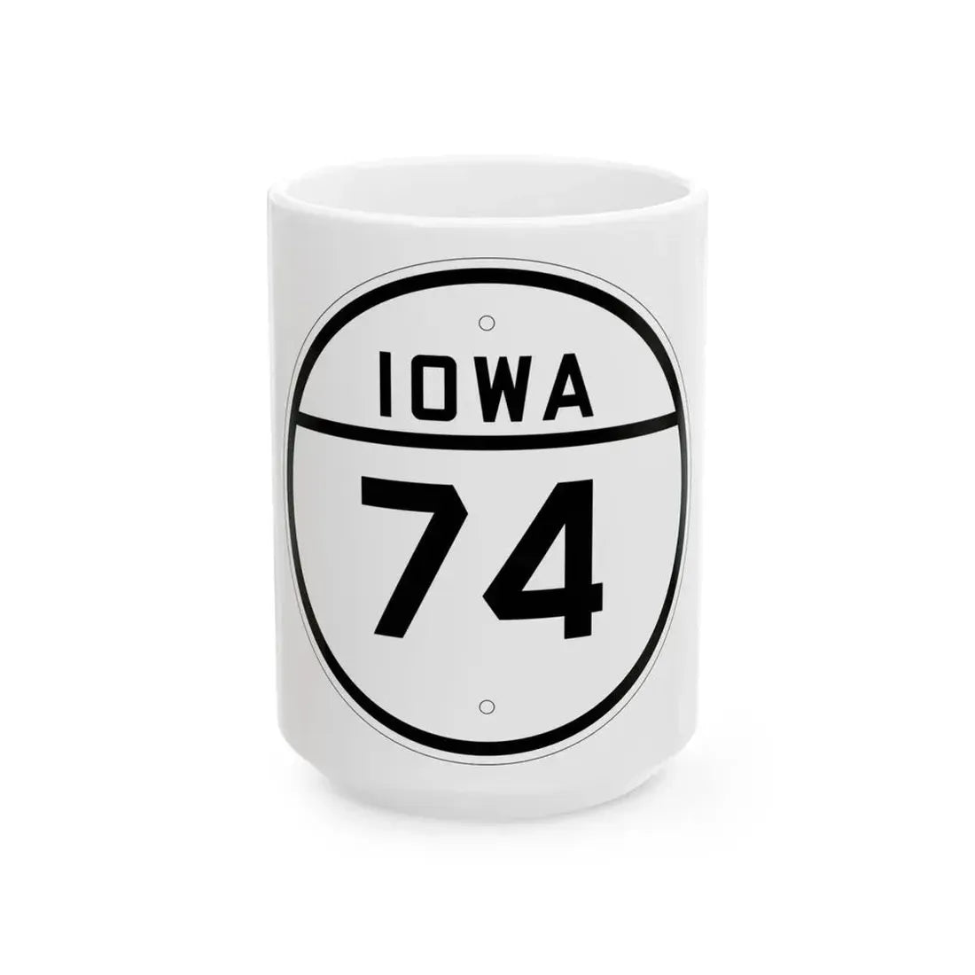 Iowa 74 1926 (Iowa) (Road Sign) White Coffee Mug 15oz - Go Mug Yourself