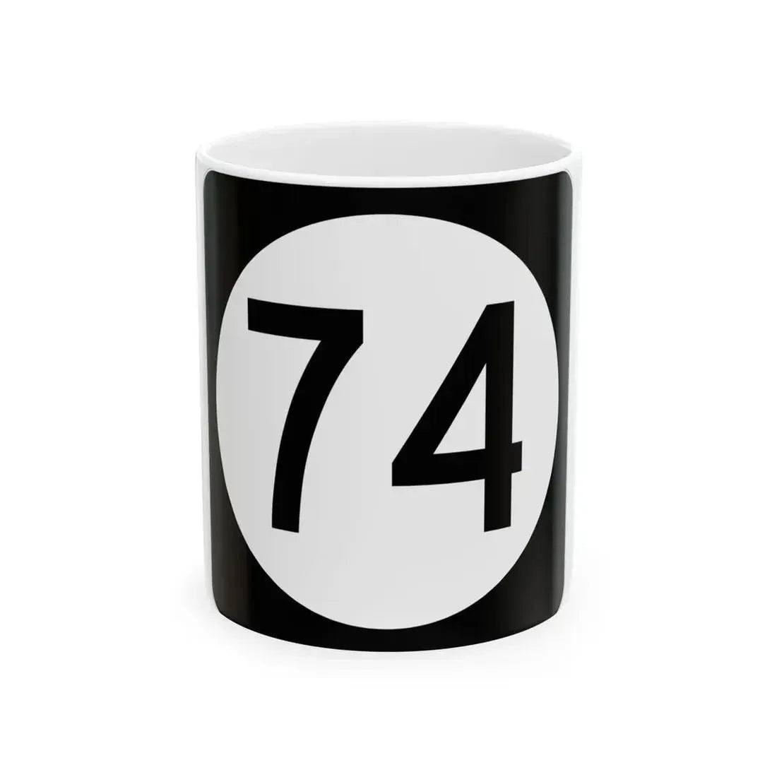 Iowa 74 (Iowa) (Road Sign) White Coffee Mug 11oz - Go Mug Yourself