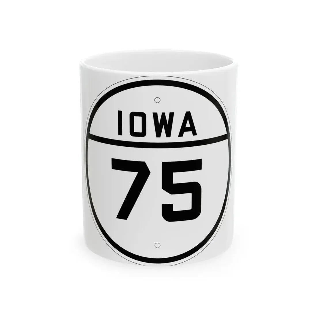 Iowa 75 1926 (Iowa) (Road Sign) White Coffee Mug 11oz - Go Mug Yourself