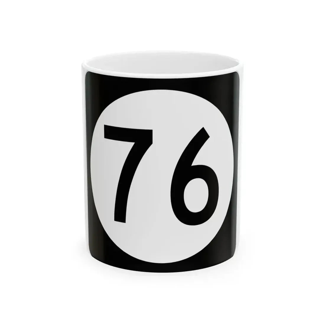 Iowa 76 (Iowa) (Road Sign) White Coffee Mug 11oz - Go Mug Yourself