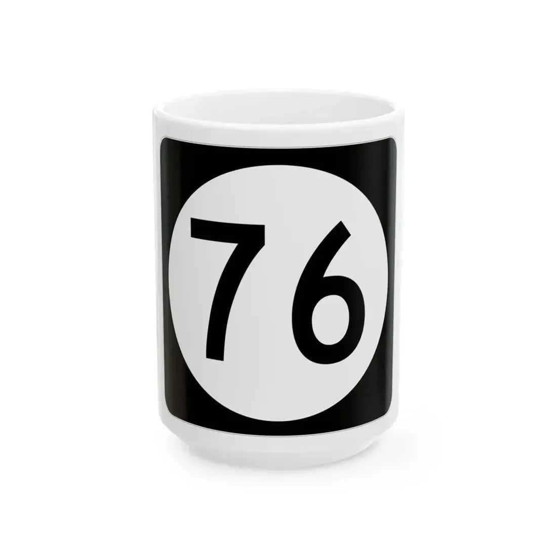 Iowa 76 (Iowa) (Road Sign) White Coffee Mug 15oz - Go Mug Yourself