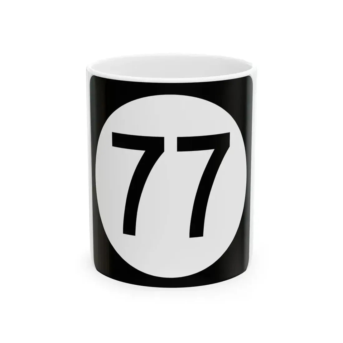 Iowa 77 (Iowa) (Road Sign) White Coffee Mug 11oz - Go Mug Yourself