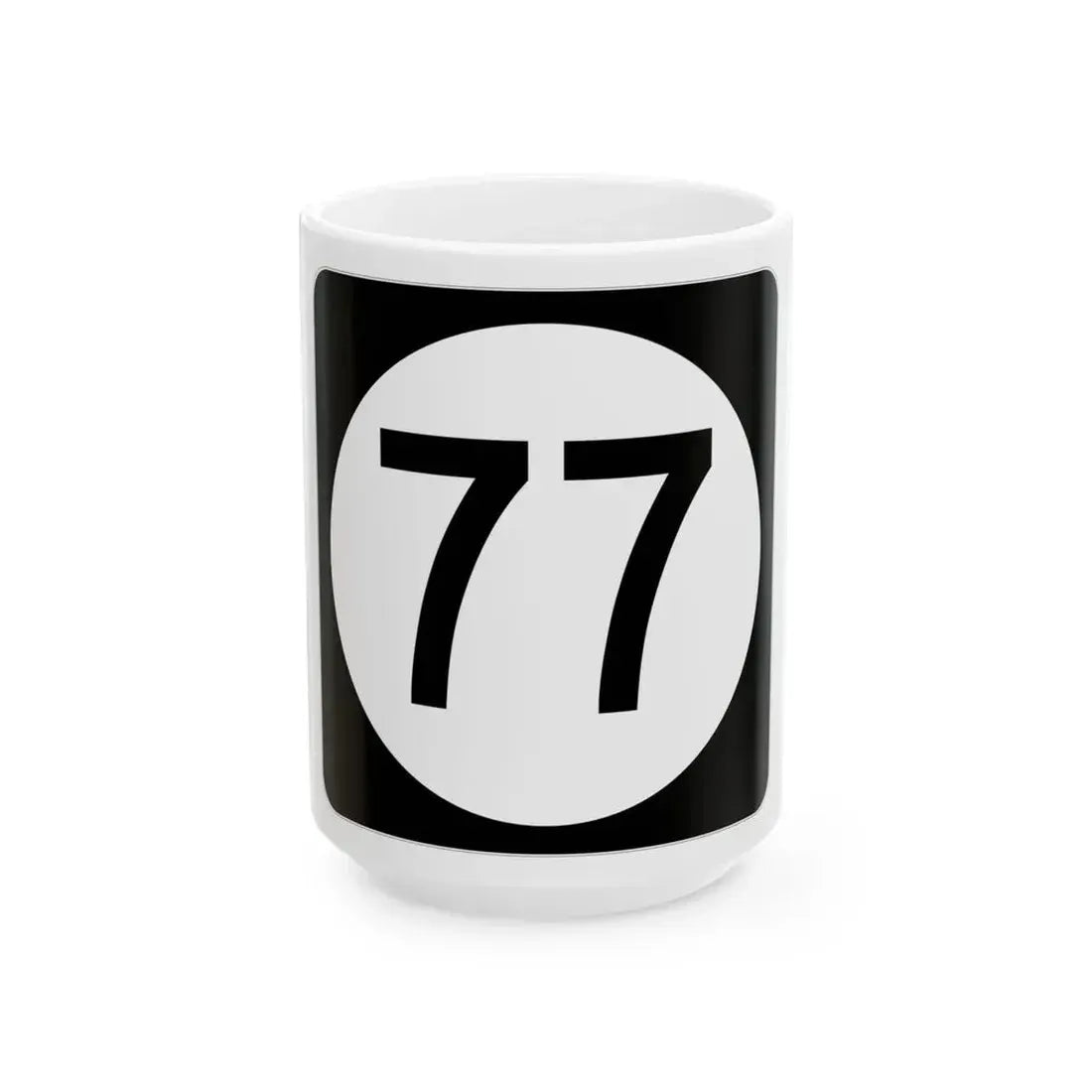 Iowa 77 (Iowa) (Road Sign) White Coffee Mug 15oz - Go Mug Yourself