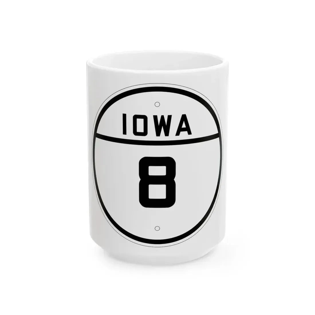 Iowa 8 1926 (Iowa) (Road Sign) White Coffee Mug 15oz - Go Mug Yourself