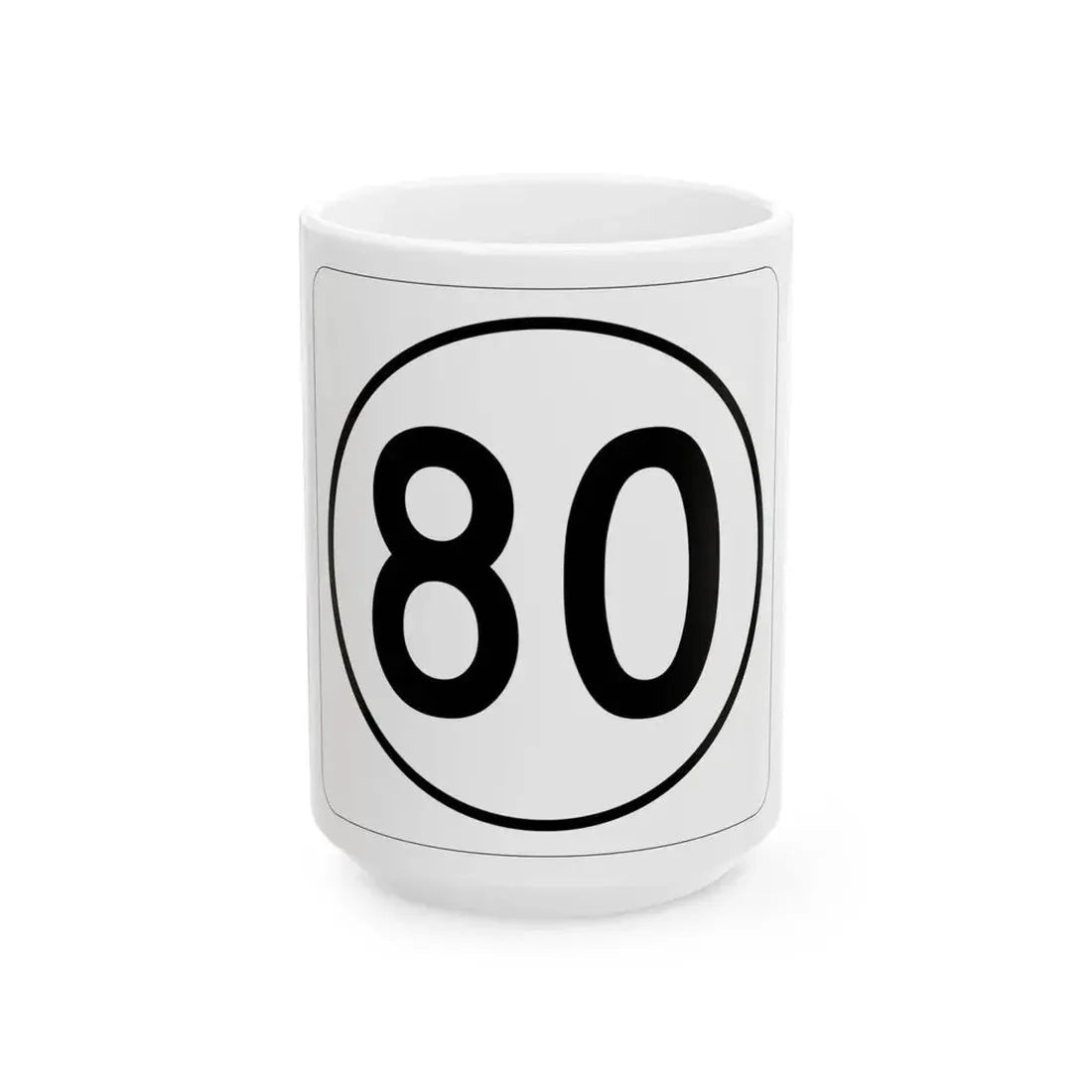 Iowa 80 1948 (Iowa) (Road Sign) White Coffee Mug 15oz - Go Mug Yourself