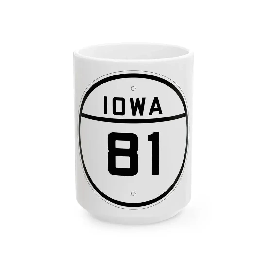 Iowa 81 1926 (Iowa) (Road Sign) White Coffee Mug 15oz - Go Mug Yourself
