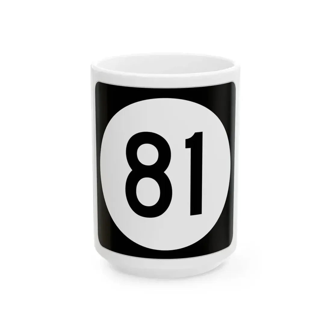 Iowa 81 (Iowa) (Road Sign) White Coffee Mug 15oz - Go Mug Yourself