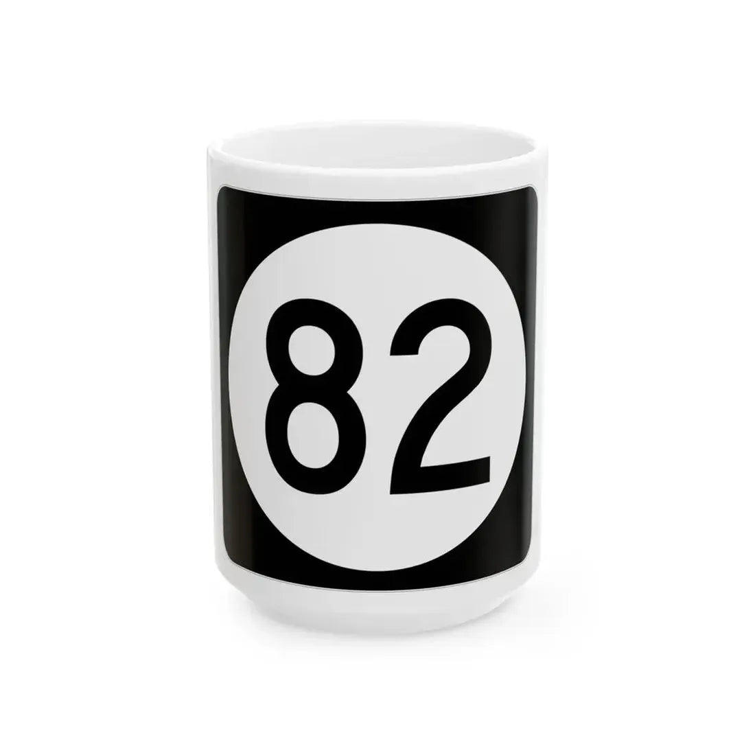 Iowa 82 (Iowa) (Road Sign) White Coffee Mug 15oz - Go Mug Yourself