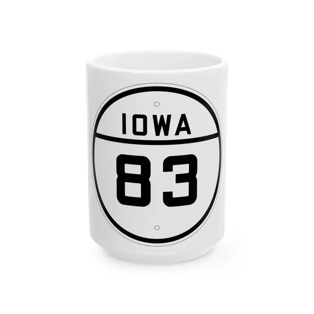 Iowa 83 1926 (Iowa) (Road Sign) White Coffee Mug 15oz - Go Mug Yourself