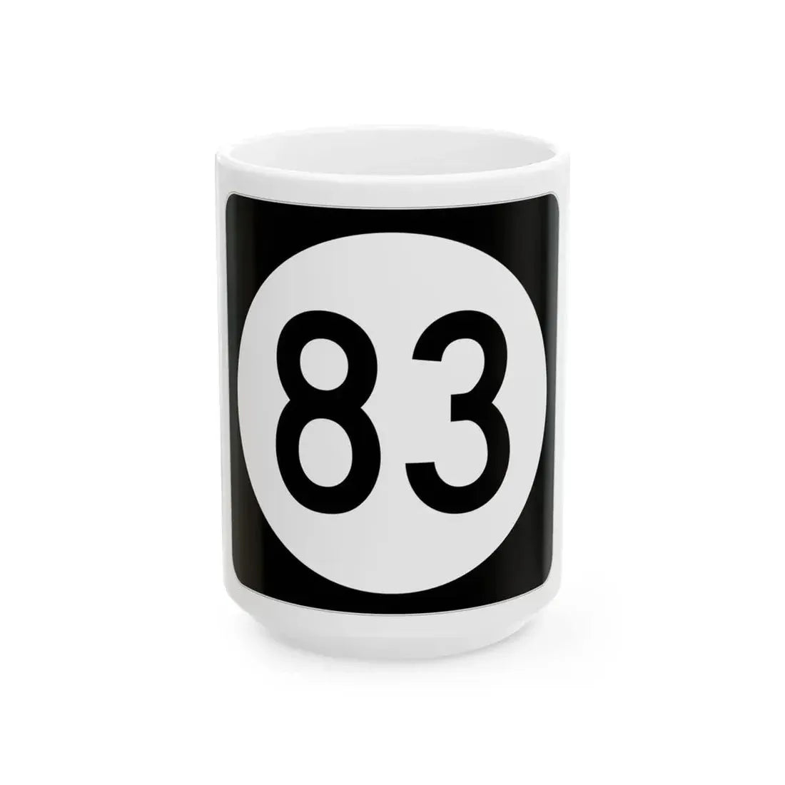 Iowa 83 (Iowa) (Road Sign) White Coffee Mug 15oz - Go Mug Yourself