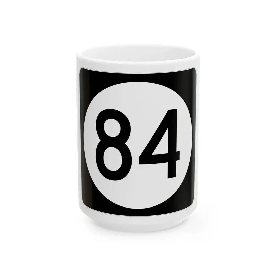 Iowa 84 (Iowa) (Road Sign) White Coffee Mug 15oz - Go Mug Yourself
