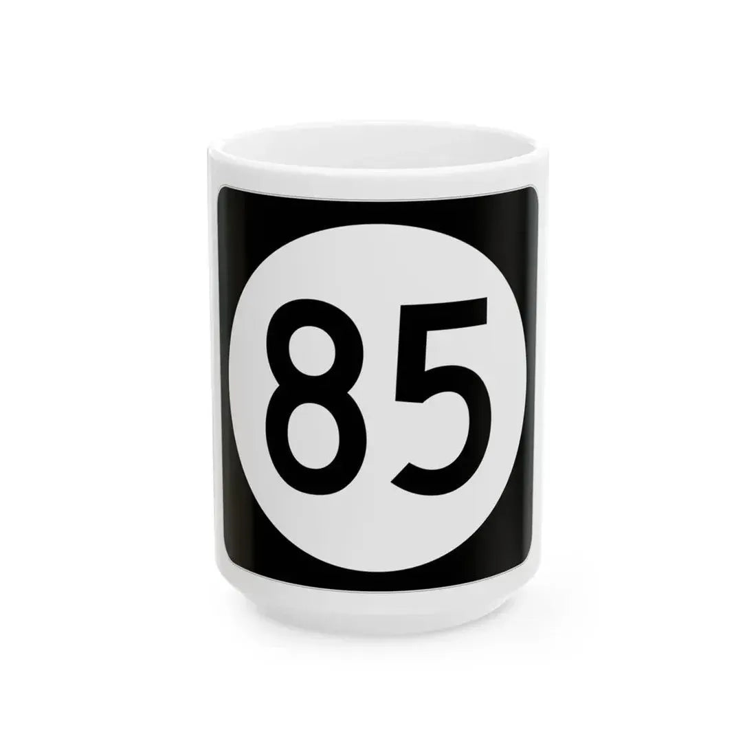 Iowa 85 (Iowa) (Road Sign) White Coffee Mug 15oz - Go Mug Yourself