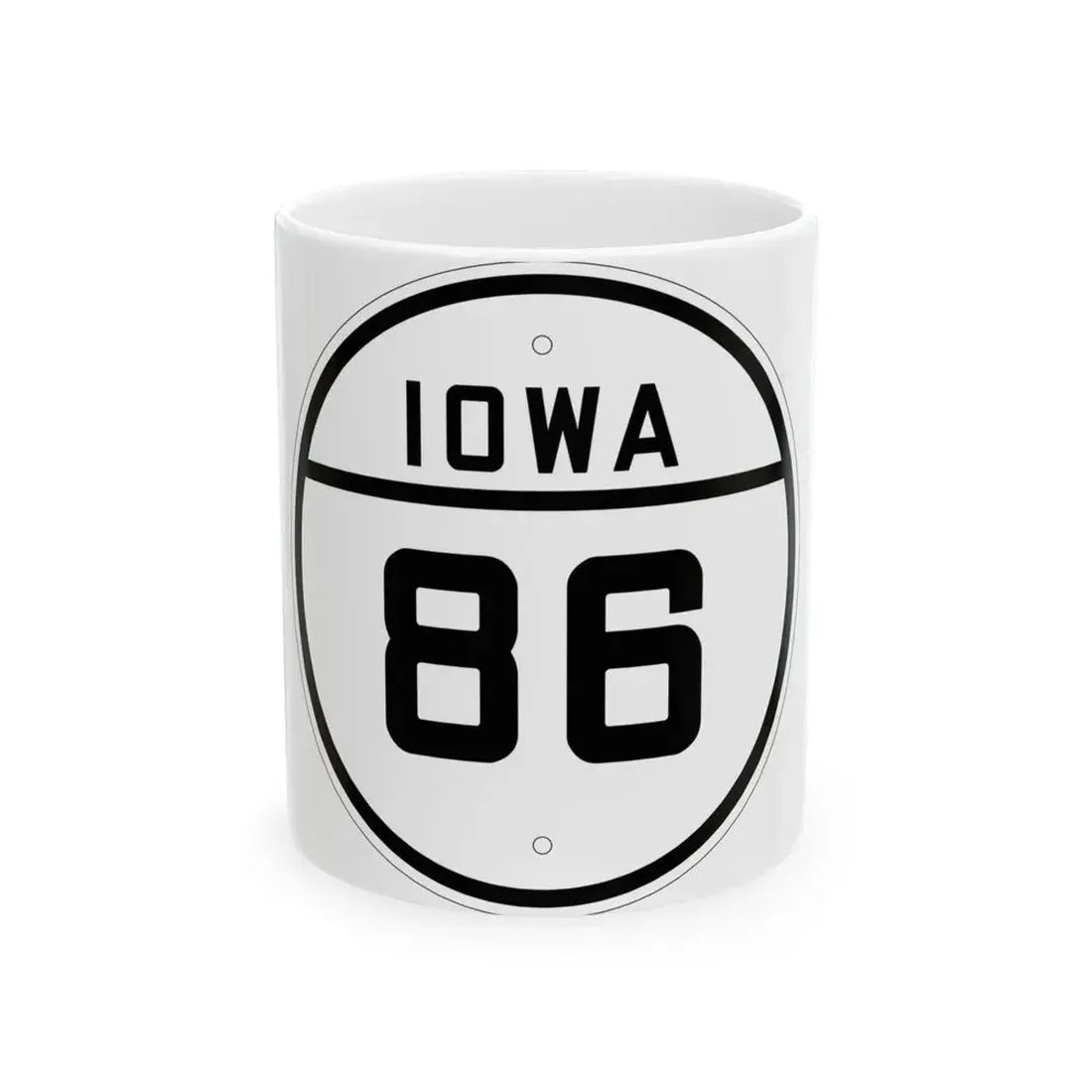 Iowa 86 1926 (Iowa) (Road Sign) White Coffee Mug 11oz - Go Mug Yourself