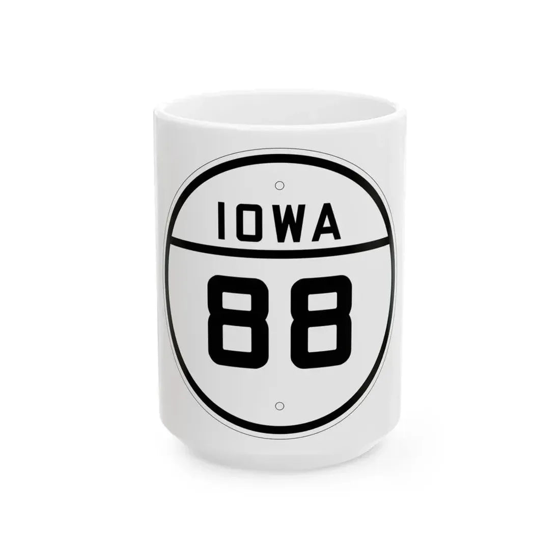 Iowa 88 1926 (Iowa) (Road Sign) White Coffee Mug 15oz - Go Mug Yourself