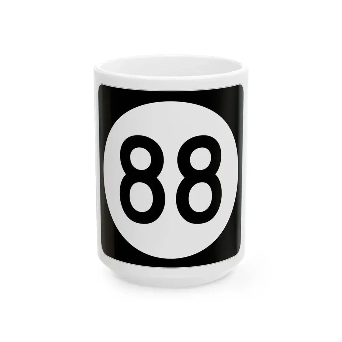 Iowa 88 (Iowa) (Road Sign) White Coffee Mug 15oz - Go Mug Yourself