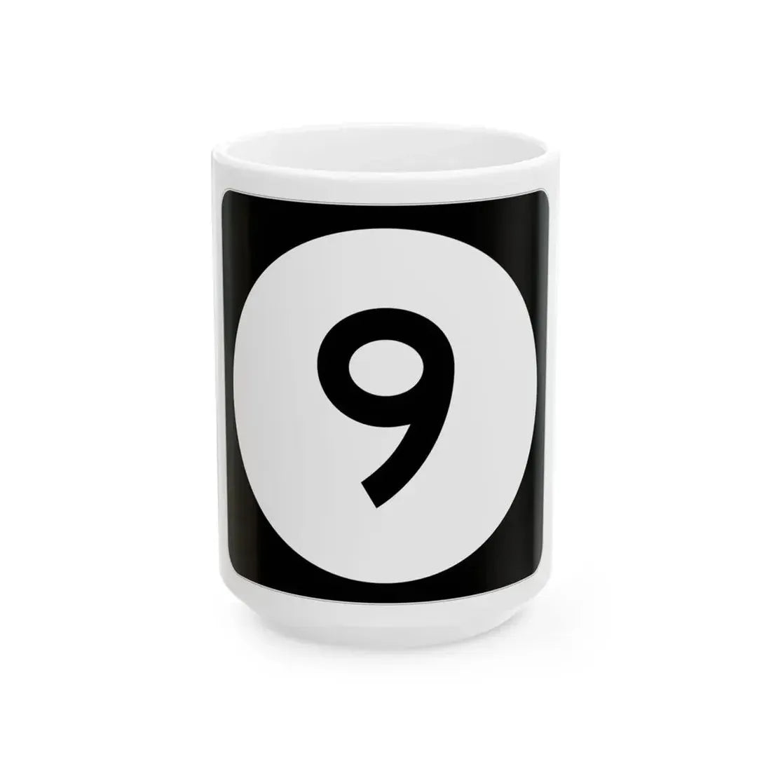 Iowa 9 (Iowa) (Road Sign) White Coffee Mug 15oz - Go Mug Yourself