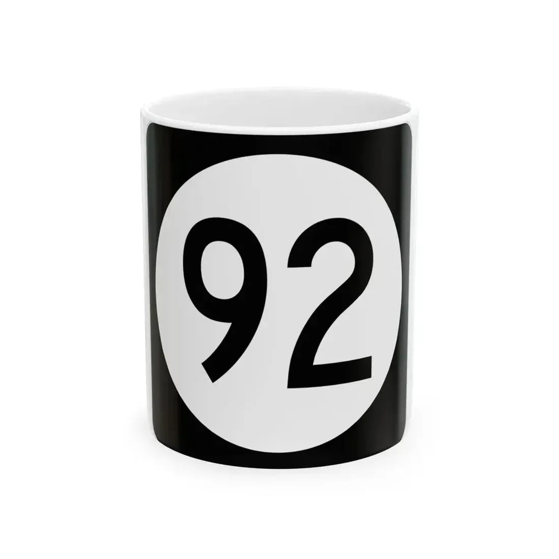 Iowa 92 (Iowa) (Road Sign) White Coffee Mug 11oz - Go Mug Yourself
