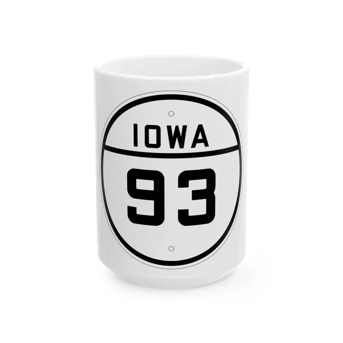 Iowa 93 1926 (Iowa) (Road Sign) White Coffee Mug 15oz - Go Mug Yourself