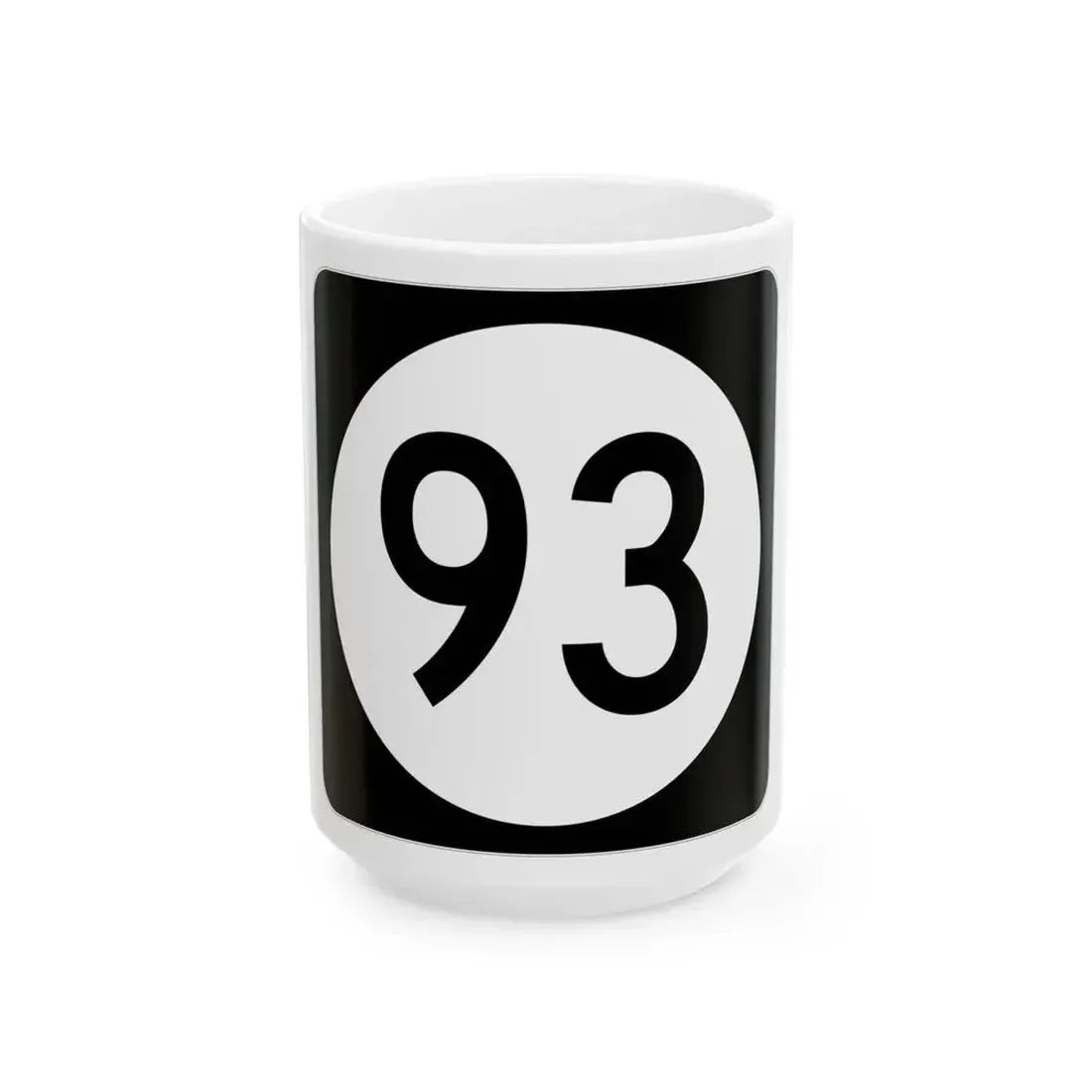 Iowa 93 (Iowa) (Road Sign) White Coffee Mug 15oz - Go Mug Yourself