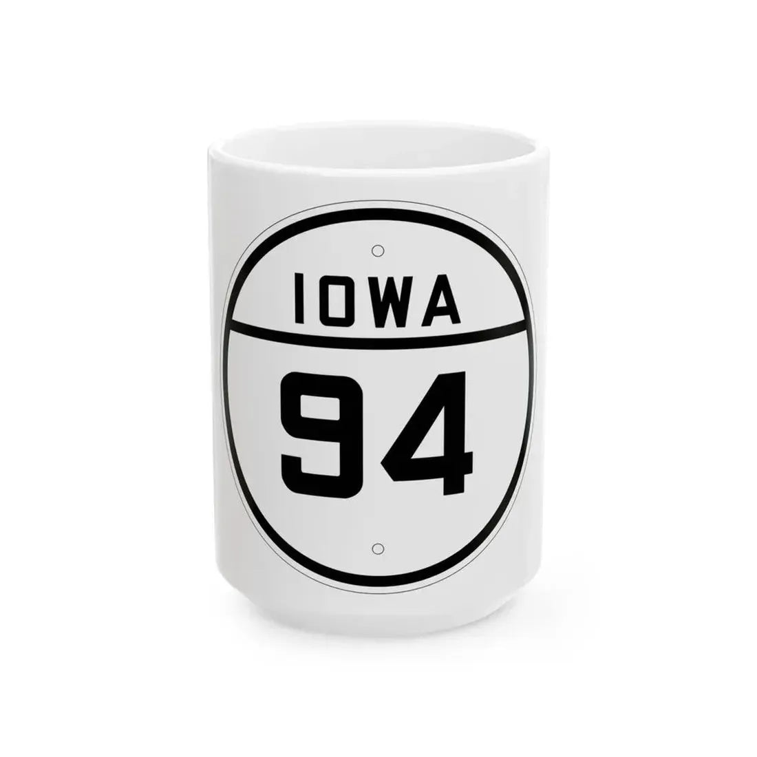 Iowa 94 1926 (Iowa) (Road Sign) White Coffee Mug 15oz - Go Mug Yourself
